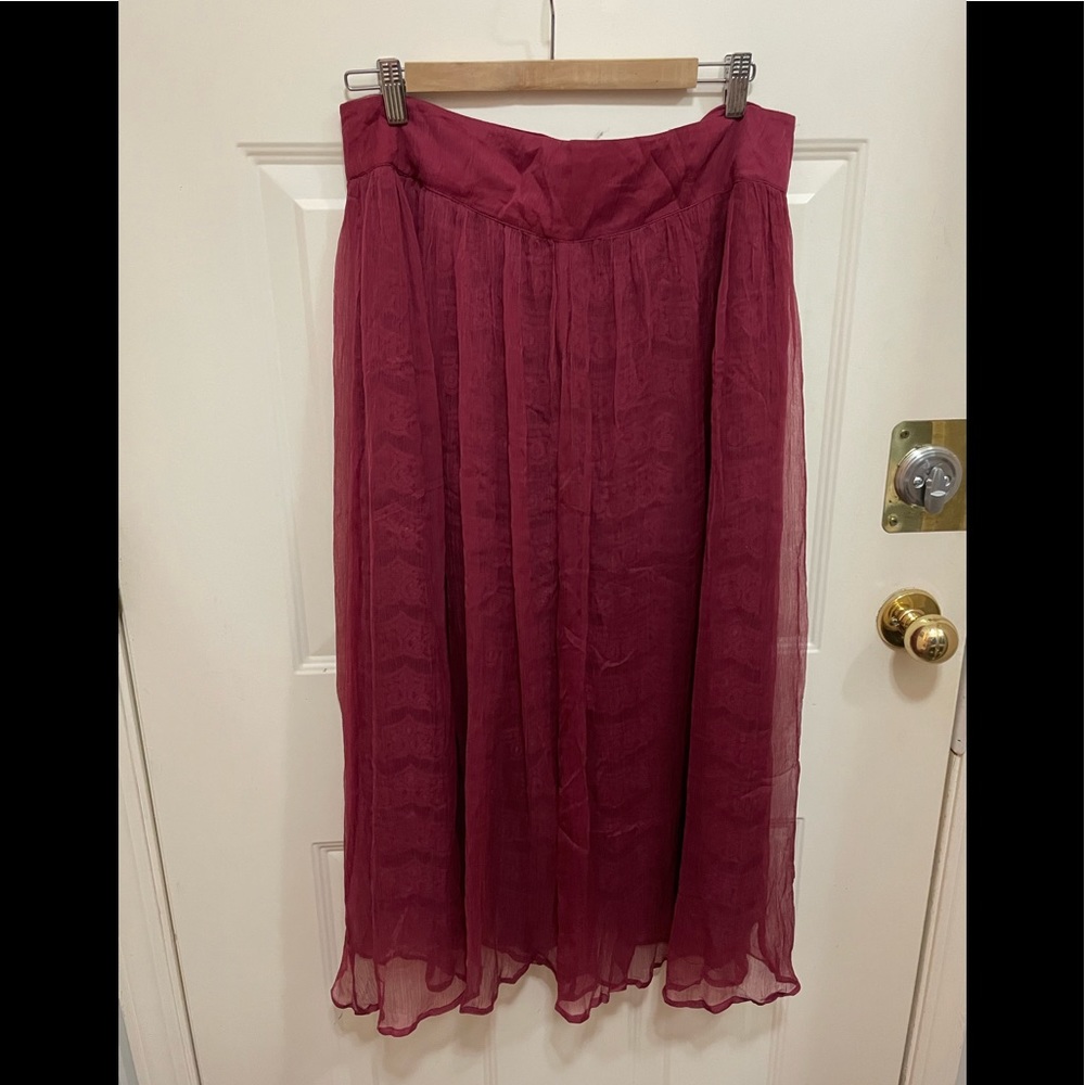 Wine coloured Anthropologie skirt